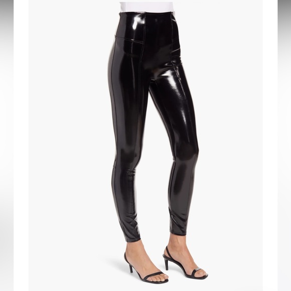 NWT Spanx Faux Leather High Shine Finish Stretch Leggings - Picture 2 of 9
